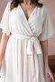 Short Sleeve Straight Chiffon Dress - 6