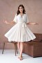 Short Sleeve Straight Chiffon Dress