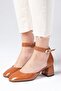Ida Tan Color Thick Heeled Women's Shoes - 4