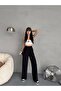 Women's Loose Wide Leg Palazzo Fabric Trousers - 5