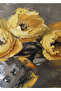 Hari̇kabi̇rev | Soft Gray-Yellow Rose Patterned Model 1 | Framed Tempered Glass Table Single Vertical - 2