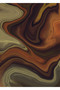 Hari̇kabi̇rev | Abstract Brown-Green Patterned Model 2 | Framed Tempered Glass Table Single Vertical - 2