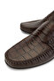 Men's Genuine Leather Brown Croco Loafer Shoes - 3