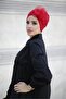 بونيه من التول المزين باللؤلؤ - أحمر - 3