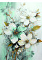 Hari̇kabi̇rev | Soft Green-Gold Flower Patterned Combination Iii | Framed Glass Table 3 Pieces Vertical - 3