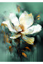 Hari̇kabi̇rev | Soft Green-Gold Flower Patterned Combination Iii | Framed Glass Table 3 Pieces Vertical - 2