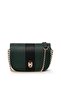 Della Shoulder Bag Green Black Striped