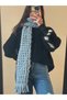 Twist Model Hand Knitted Puffy Scarf - Light Gray