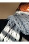Twist Model Hand Knitted Puffy Scarf - Light Gray - 3