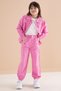 Pink Embroidery Detailed Shirt and Trousers Girls' 3-Piece Set 20157 - 5