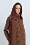 Hooded Goose down Vest Brown - 2