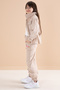 Beige Embroidery Detailed Shirt and Trousers Girl's 3 Piece Suit 20159 - 6
