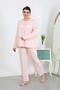 Women's Large Size Long Sleeve Combed Cotton Pajama Set Pink 202501 - 3