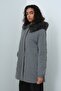 Mobile Fur Hooded Quilted Coat Gray - 6