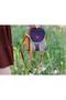Small Postman Shoulder Bag with Cat Love Figure Ethnic Bohemian Style - Mustard - 2