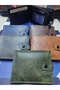 Crazy Leather Type Small Horizontal Model External Placket Wallet - 2