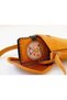 Cin Ayse Figured Design Cross Braided Shoulder Bag Mustard and Wallet Mustard Combination - 5