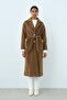 Angora Coat with Pocket Detection Brown