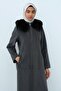 Full Length Zippered Basic Coat Smoked - 3