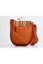 Cross Braided Shoulder Bag and Wallet Combination with Bird Figured Design – Tan - 7