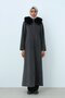Full Length Zippered Basic Coat Smoked