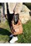 Tan Soft Leather Women's Arm Shoulder Crossbody and Backpack - 3