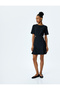 Scoop Neck Short Sleeve A-Line Pleated Mini Dress with Accessory Detail