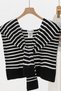 100% Acrylic Knitwear Knitted Office and Casual Fashion Shoulder Shawl Black Background Striped - 5