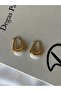 Steel Tarnish Gold White Acrylic Earrings - 2