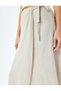 Binding Detail Midi Length Double Breasted A-Line Skirt - 5