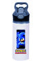 Sonic Printed Metal Water Bottle with Straw - Water Flask - 650ml - 002