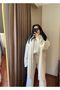 Women's Cream 3-Piece Knit Set with Scarf, Braided Hair Trousers - 7