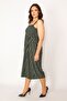 Women's Large Size Khaki Chest Part Gipe Elastic Strap Dress 65n33481 - 5