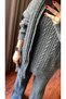 Women's Gray Wefted Hair Braided Pants Sweater Knitwear 3-Piece Set - 3