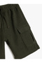 Ribbed Basic Shorts with Elastic Waist, Flap Pocket Detail - 3