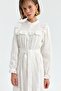 Ecru Embroidery Dress - Sliced under Skirt - 7