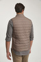 Regular Fit Mink Stand Collar Fiber Padded Seasonal Zippered Vest Coat - 5
