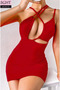 Pink Night Red Asymmetrical Mini Dress