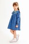 Navy Blue Collar Floral Embroidery Long Sleeve Girls' Jean Dress 20116 - 4