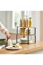 Kitchen Counter Shelves & Storage Rack with Metal and Engineered Wood-Black (Set of 2) - 4