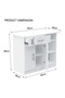 Medium Height Cabinet with Single Drawer, 2 Door Storage and 3 Open Shelf-White - 2