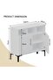 Medium Height Cabinet with 2 Door Storage and 3 Open Shelf-White - 2