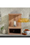 Wooden Small Mandir, Temple with Single Open Shelf-Brown Arizona Oak - 5