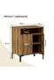 Medium Height Cabinet with 2 Door Storage and Single Open Shelf-Dark Hunton Oak - 2