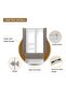 Wooden Wardrobe With 2 Door Open Rack, Rod And Compartments-Grey Brown White River Oak/Premium White - 5