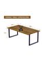 136 BLK Wooden Dining Table Loop-Leg, 6-Seater-140cm, Cognac Brown Sherman Oak Finish - 5