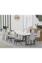 136 BLK Wooden Dining Table Loop-Leg, 10-Seater for Kitchen- 360cm, Premium White - 4