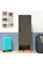 Modern Wardrobe With Storage Cabinet With Hangers-Dark Grey Chicago Concrete/Grey Bardolino Oak - 2