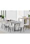 136 BLK Wooden Dining Table Loop-Leg, 8-Seater for Kitchen-240cm, Black Pietra Grigia Finish - 4