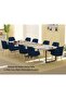 136 BLK Wooden Dining Table Loop-Leg, 10-Seater for Kitchen-360cm, Anthracite Metal Rocks - 2